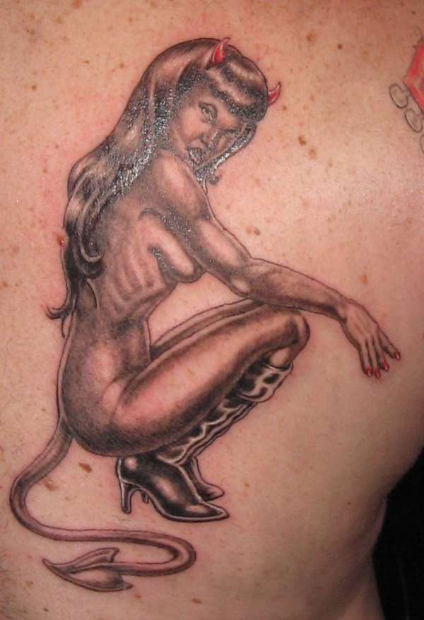 devil pin up girl tattoo