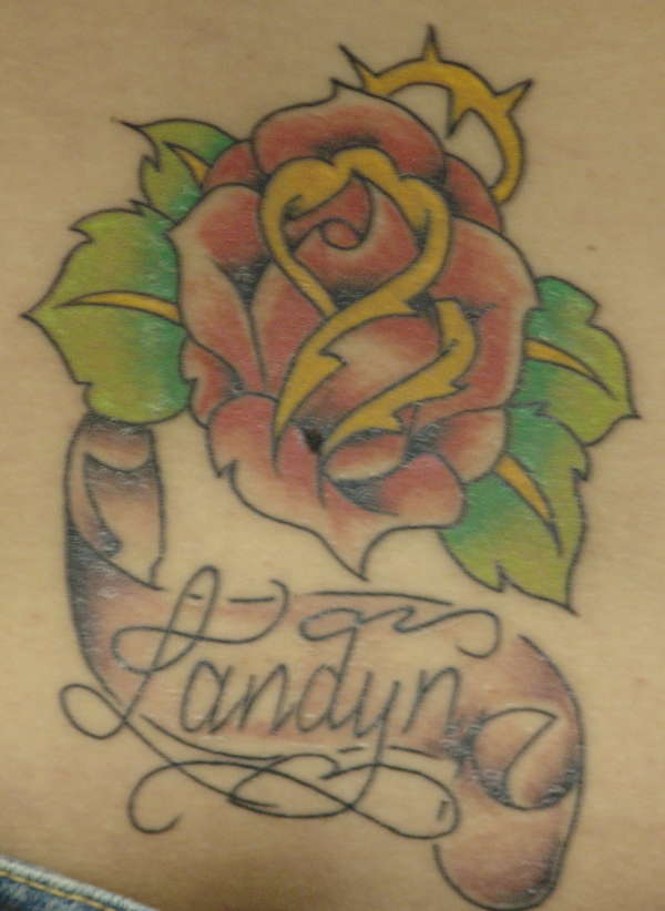 Rose & Name tattoo