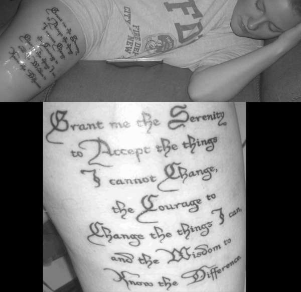 The Serenity Prayer tattoo