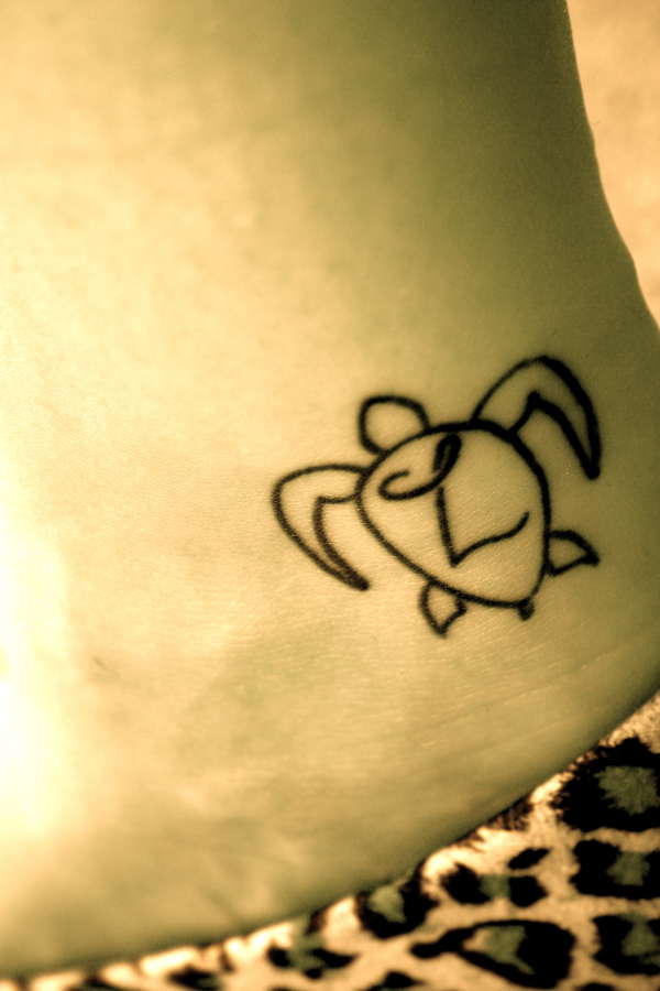 turtle with the letter (from my another best friend) tattoo