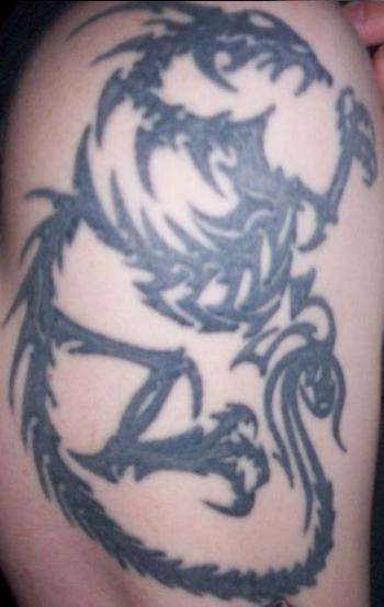 Black Dragon Tribal tattoo