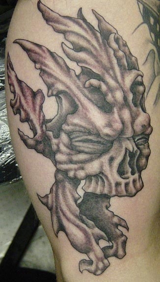 CUSTOM LEAF SKULL tattoo