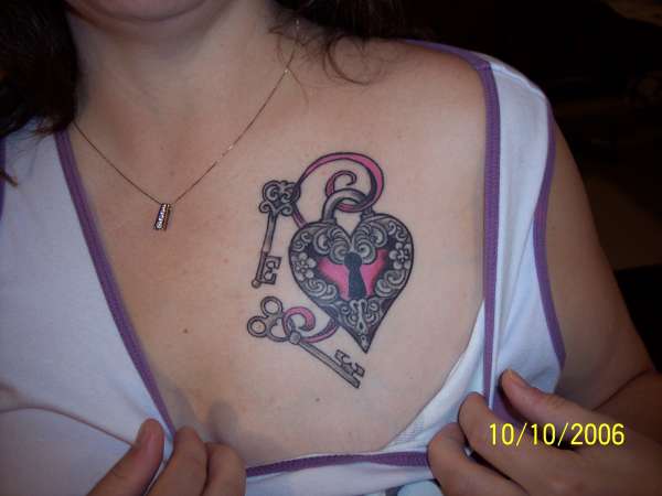 heart and keys tattoo