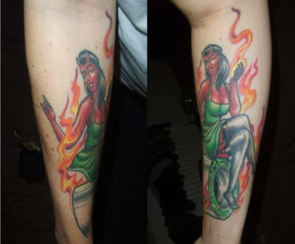 Devil pinup tattoo