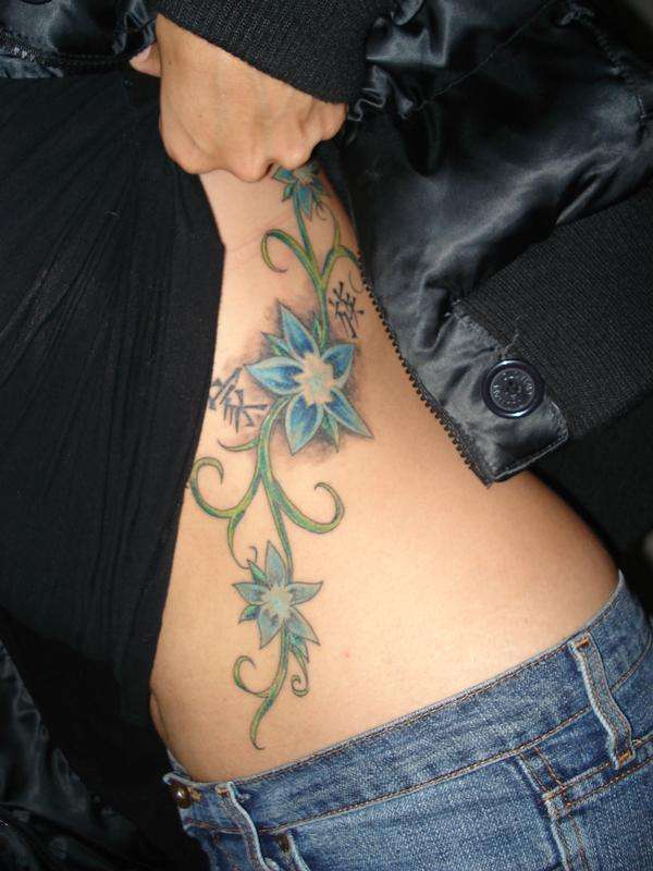 ...Family Kanji & Flowers... tattoo