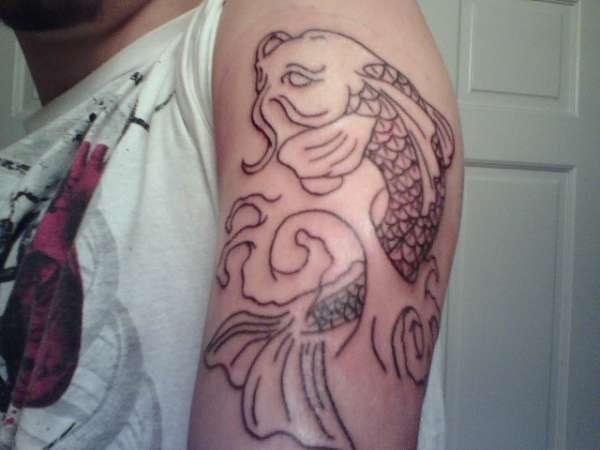koi outline tattoo