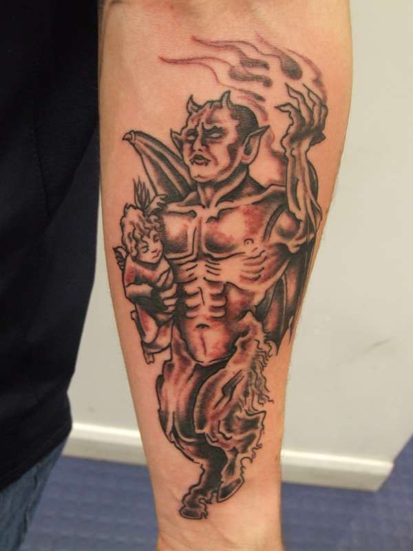 Demon and Cherub tattoo