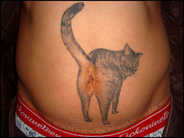 cat ass tattoo