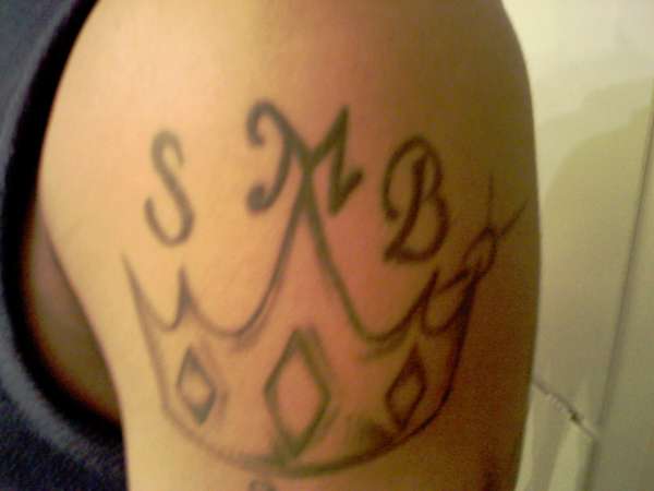 crown w/ my initials tattoo