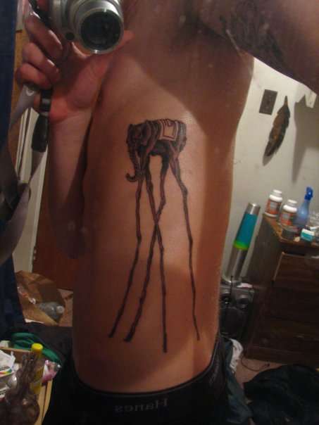 Salvador Dali's Elephant tattoo