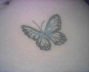 blue butterfly tattoo