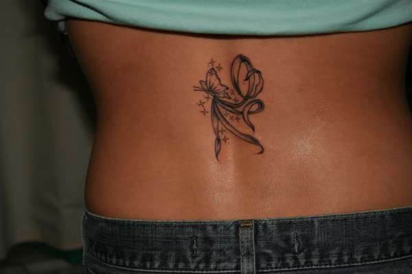 Butterflyribbon tattoo