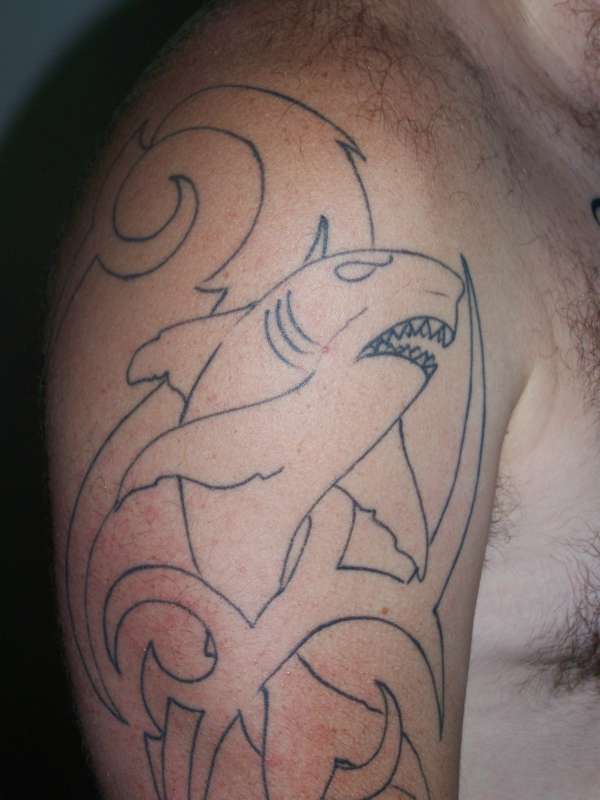 my shark in tribale wave tattoo