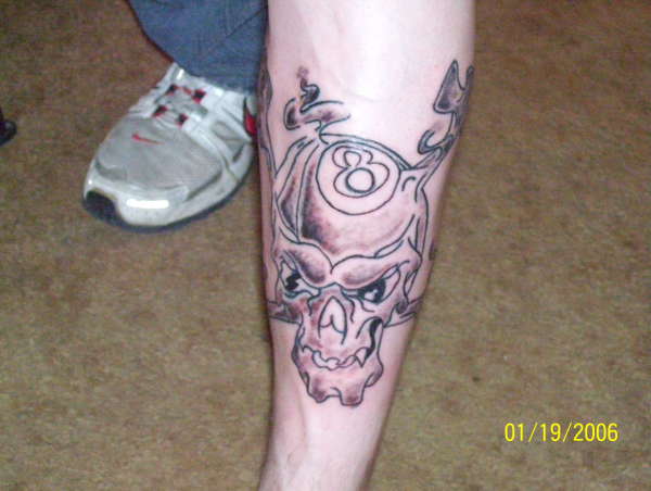My Dudes skull redone tattoo