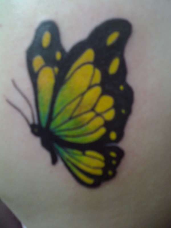 colourful butterfly tattoo