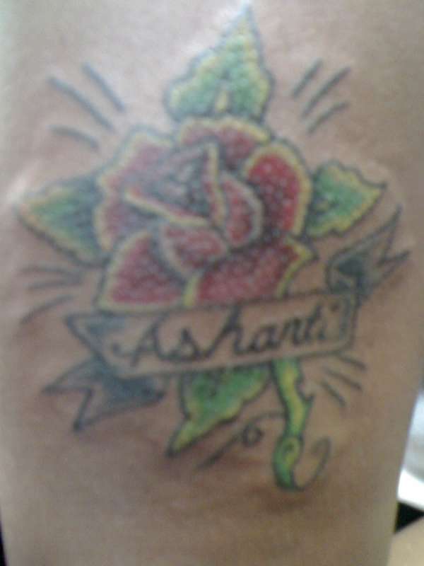 colourful rose tattoo