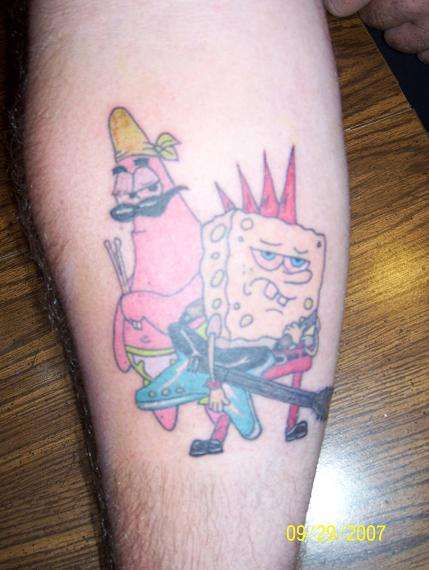rockin spongebob tattoo