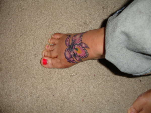 orchid flower foot tattoo tattoo