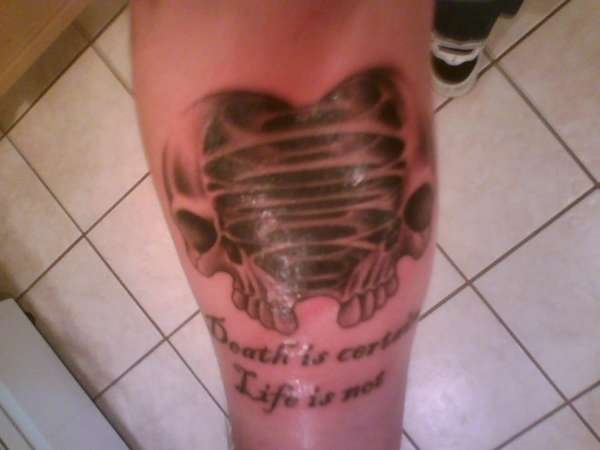 Death is Certain Life is Not tattoo