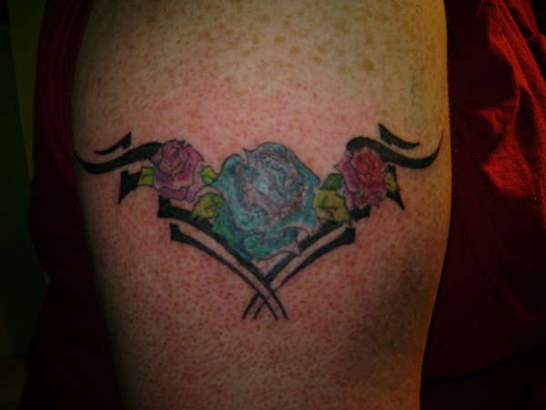 Roses and Tribal tattoo