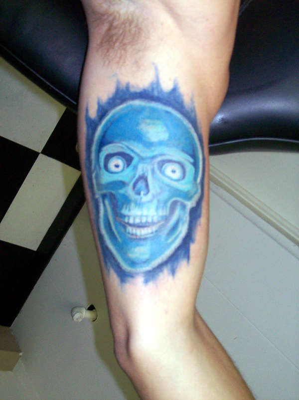 testing blue tattoo