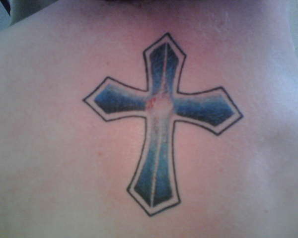 cross (just done) tattoo