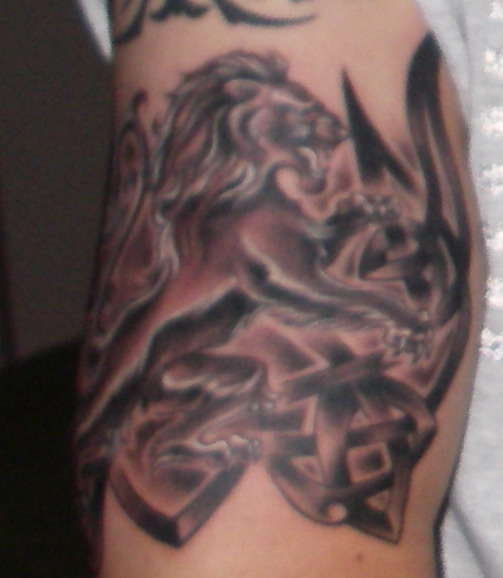 Celtic Knotwork and Lion tattoo