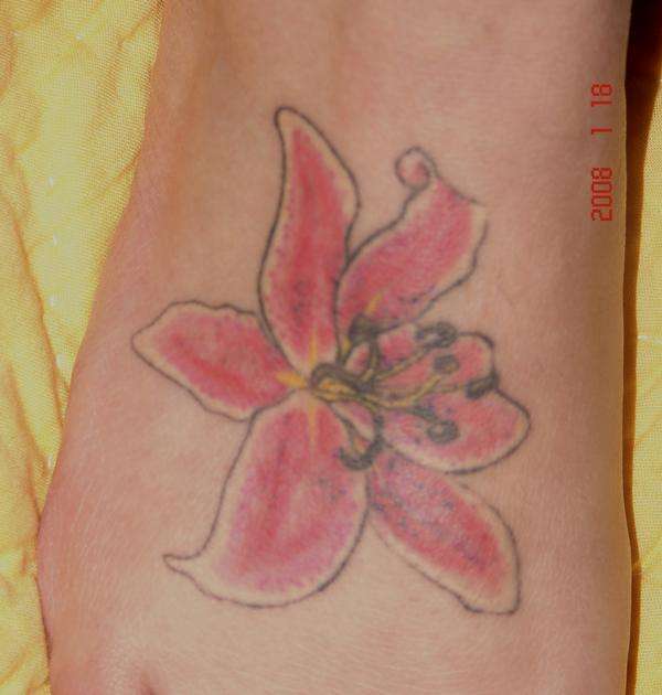 Pink Lilly tattoo