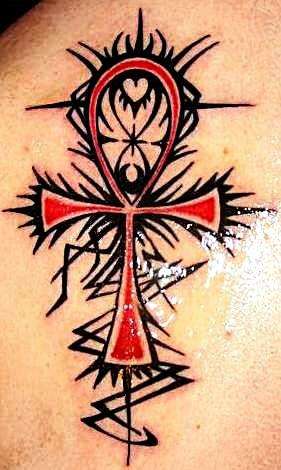 Tribal Ankh tattoo