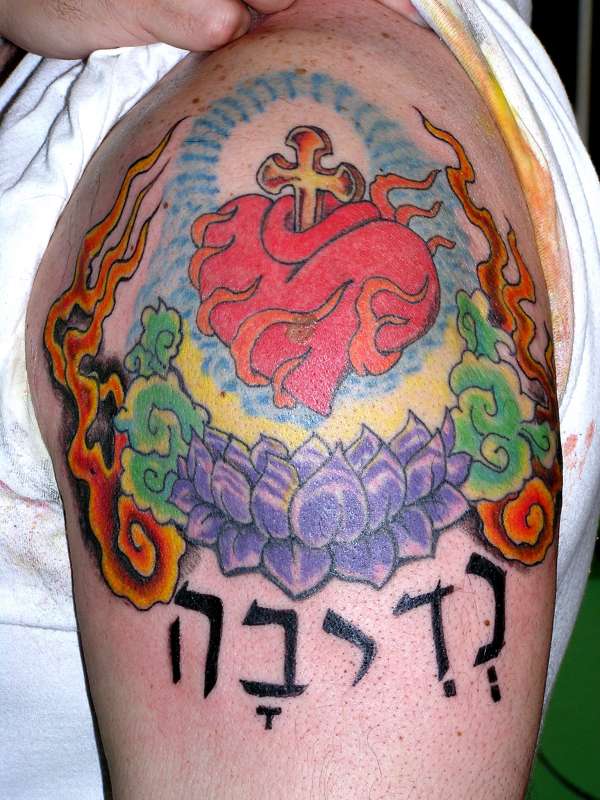 Hearts and Lotus tattoo