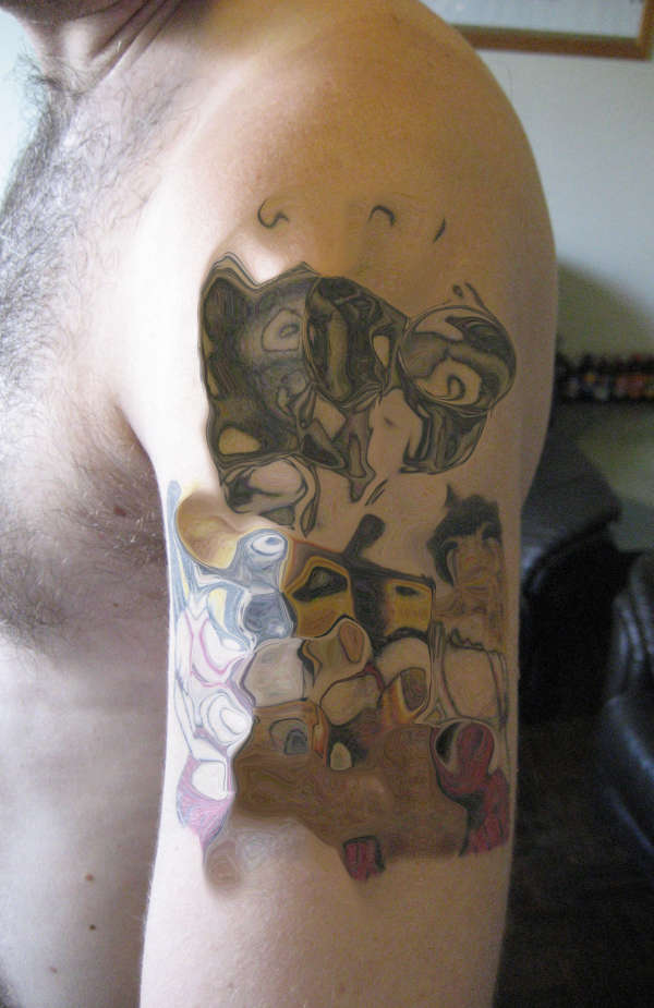 baby bird - i asked him to make it trippy tattoo