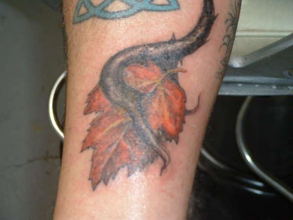 Leaf and branch tattoo