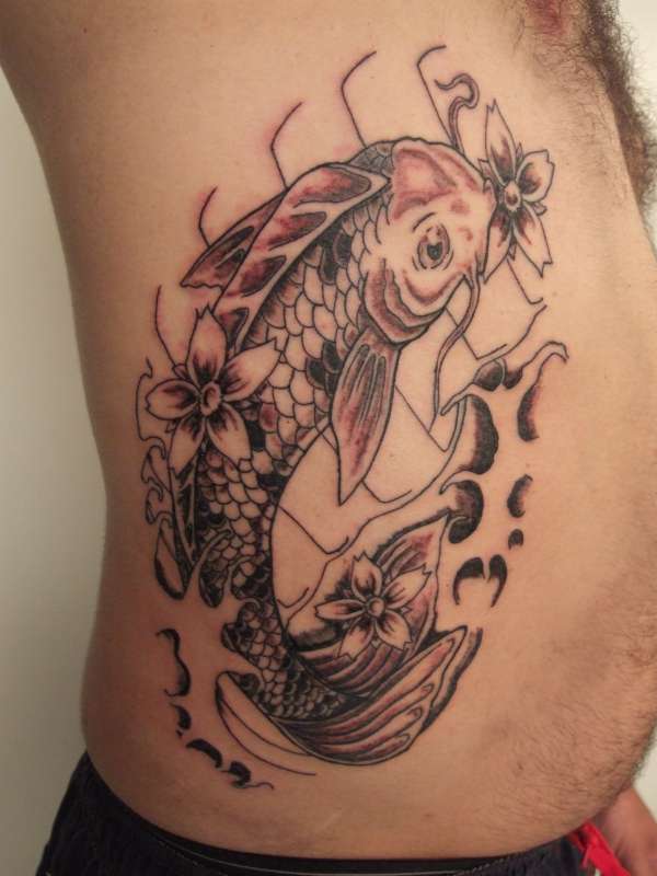 koi carp ribs tattoo.