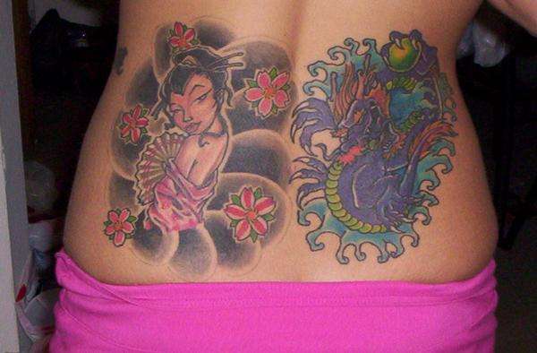 Geisha Dragon tattoo