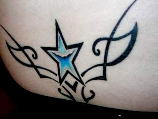 Tribal / Star on Back tattoo