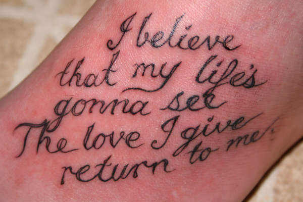 Ashley's Quote tattoo