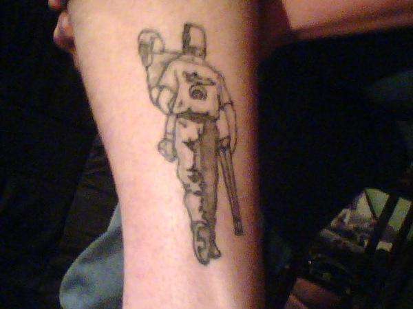 Shriner's Tattoo, left calf tattoo