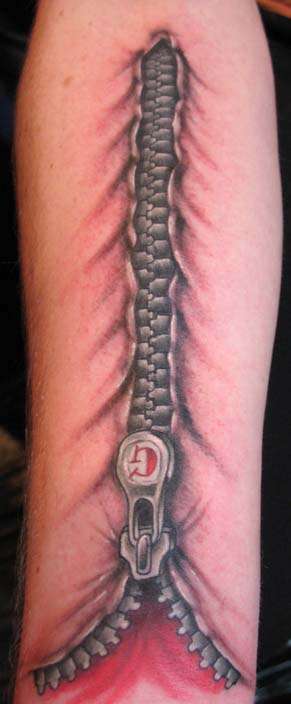 zipper flesh tattoo