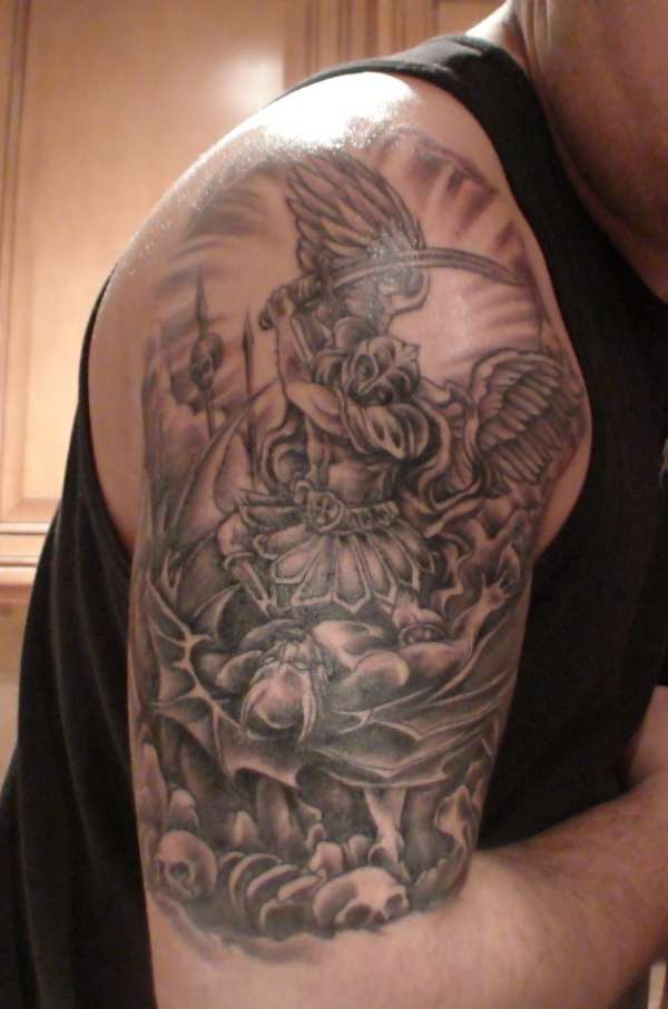 st michael the archangel tattoo sleeve