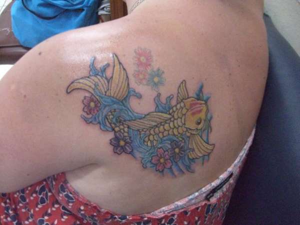 Koi Karp, Flowers, Water tattoo