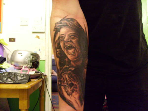 Linda and shelly form The Evil Dead tattoo