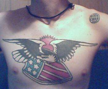 1930's eagle and chip on my shoulder tattoo