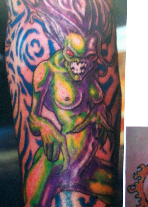 scary chick tattoo