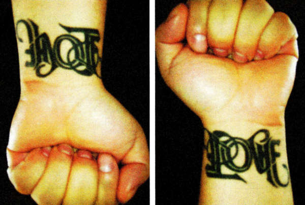 LOVE / HATE tattoo