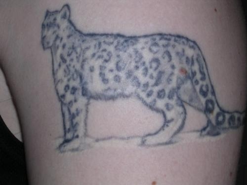 snow leopard tattoo arm