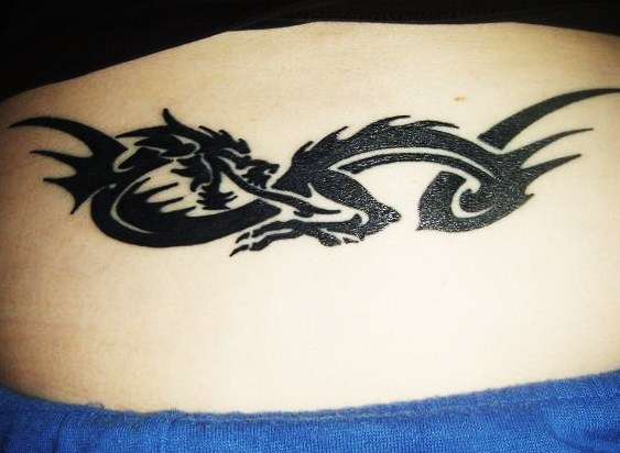 Lower Back Dragon tattoo