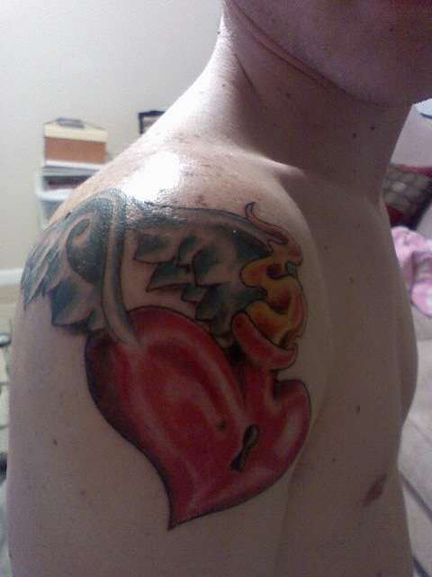 locked heart tattoo