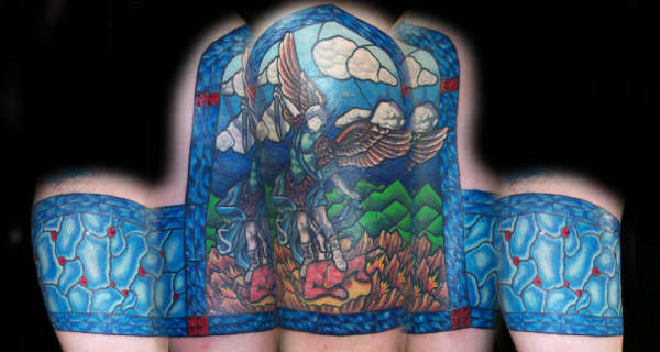 St. Michael Cover up tattoo