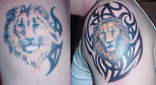 Lion fix up tattoo