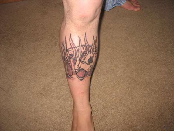 Royal Flush In Flames tattoo